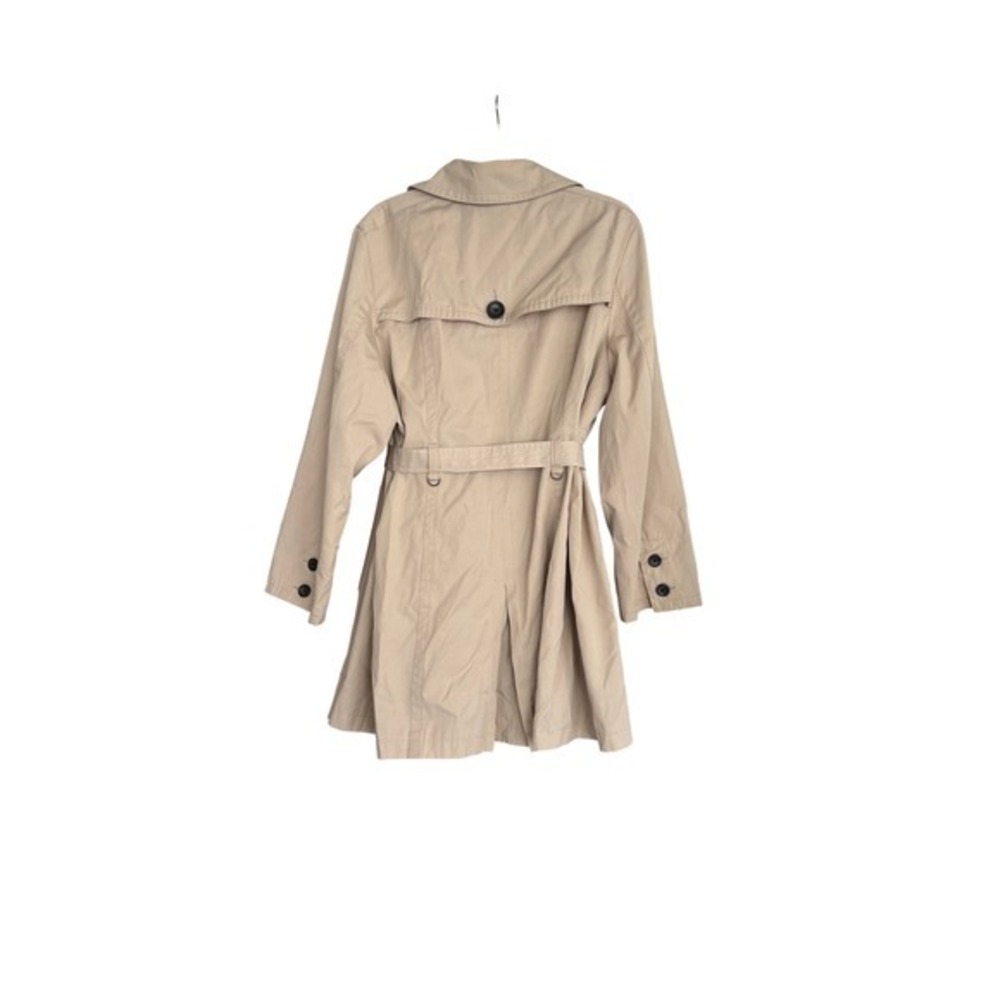 Denver Hayes Tan Belted Trench Coat Women Minimalist Classic Normcore Jacket 2XL - Picture 3 of 8